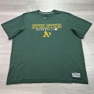 Oakland Athletics Shirt Mens XL Green‎ MLB Baseball Nike Dri Fit Authentic